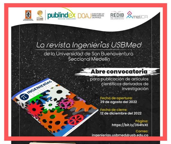 Convocatoria de artículos en ingeniería, Universidad de San Buenaventura Medellín - Colombia